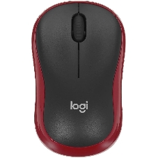 Мышь беспроводная Logitech M185, красный, 1000 dpi, радиоканал, USB, кнопки - 3