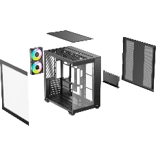 Корпус Ocypus Delta C74 ARGB Black, Midi-Tower, чёрный, 2 x 120 мм