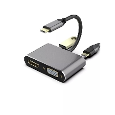 USB-концентратор Telecom TUC055, USB Type-C, HDMI/USB/PD/VGA, USB