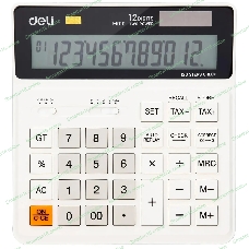 Калькулятор бухгалтерский Deli EM01010 белый 12-разр.