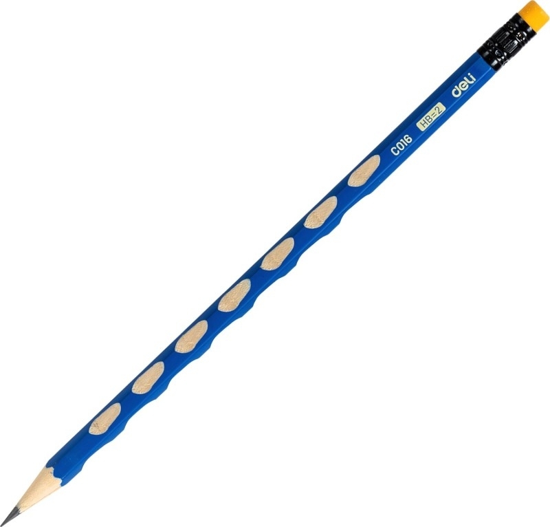 Карандаш чернографитный Deli EC016-HB U-Touch HB шестигранный синий (12шт) ластик