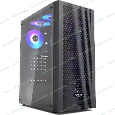Корпус без блока питания PCCOOLER MA100 MESH BK, Mesh Mid Tower, черный, TG, 0.4 SPCC, 3x120мм ARGb ATX, mATX, mITX 160/310/180мм 2x2.5