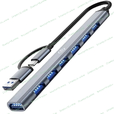 USB-концентратор Digma DHUB-7USB-AC-3.0, USB-C + USB-A, USB 3.0 7 портов, USB