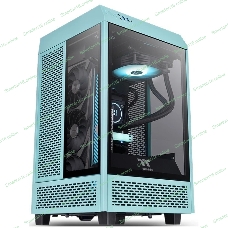 Компьютерный корпус Thermaltake The Tower 100 Turquoise черный без БП miniITX 1x120мм 3x140мм 2xUSB 3.0 audio bott PSU