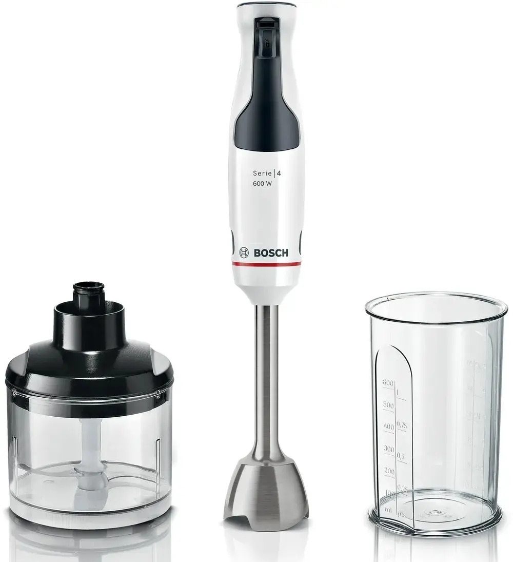 Блендер погружной Bosch MSM4W220 белый, 600 Вт, плавная регулировка, турбо