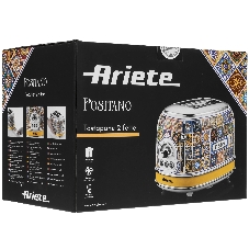Тостер Ariete Positano 155 желтый, 810 Вт, 2 слота