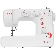 Швейная машина Janome MX 77 белый, электромеханическая, вертикальный качающийся, 15 операций, петля полуавтомат