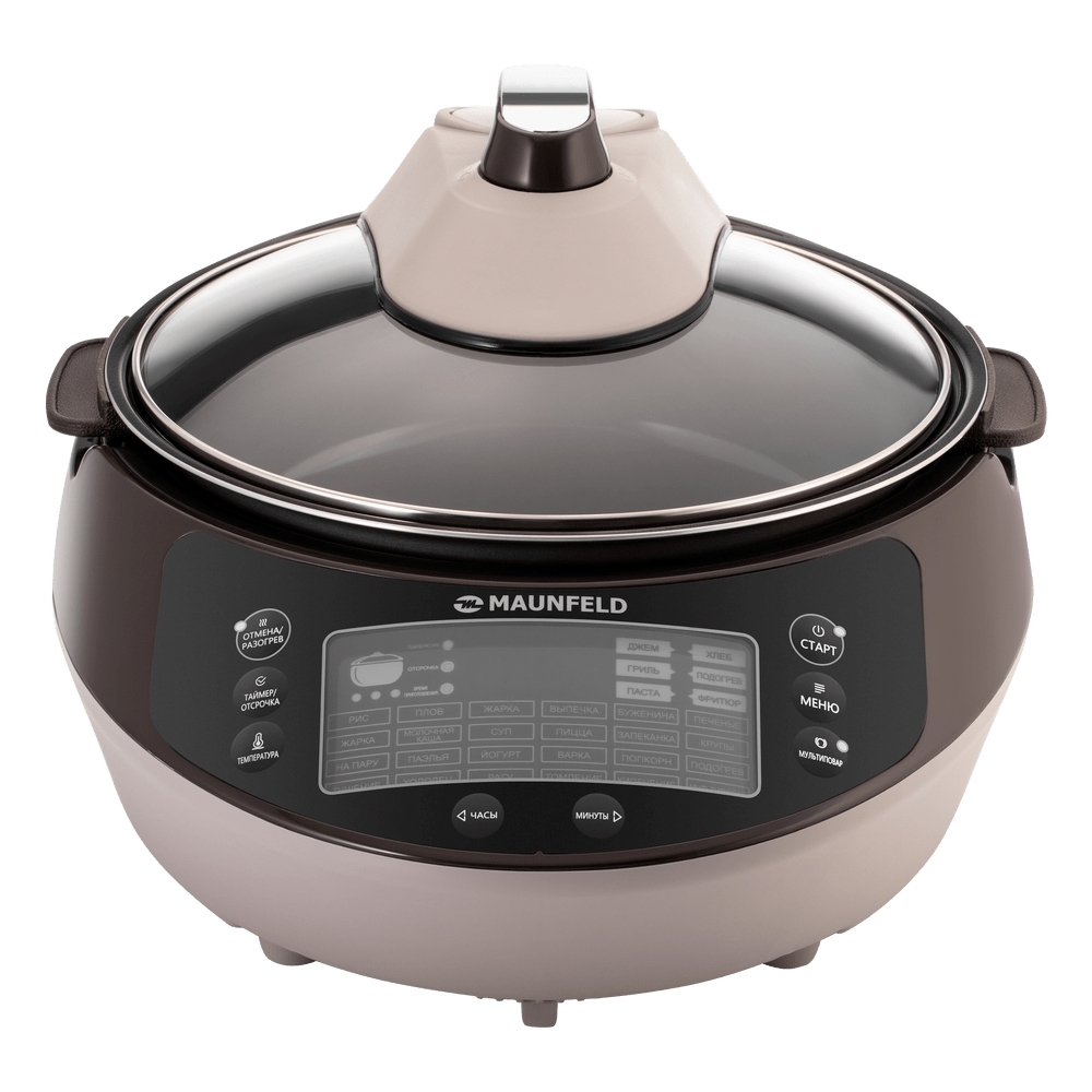 Мультиварка Maunfeld MF-1621BR коричневый/бежевый/черный, 5 л, 1600 Вт, сенсорное, 30 программ