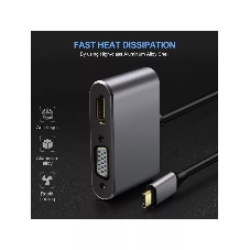 USB-концентратор Telecom TUC055, USB Type-C, HDMI/USB/PD/VGA, USB