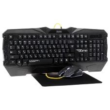 Комплект клавиатура+мышь Qumo Solaris проводной, USB, 2200 DPI, чёрный