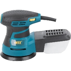 Шлифмашина эксцентриковая FIT OS-350, 350 Вт, 3000-13000 об/мин, 125 мм, 1,5 кг, липучка, пластик. контейнер, коробка