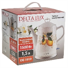 Чайник электрический DELTA LUX DE-1010 корпус из фарфора: Лимоны