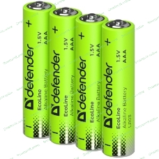 Батарейка алкалиновая Defender LR03-4S ААА, шринк, 4 шт., EcoLine