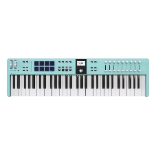 Клавиатура MIDI 231534 Arturia KeyLab Essential 61 mk3 Aquamarine 61 клавиша, LCD дисплей, 9 энкодеров, 8 пэдов, 9 фейдеров, 12 кнопок управления, колеса высоты тона и модуляции, 1/4 Клавиатура MIDI 231534 Arturia KeyLab Essential 61 mk3 Aquamarine 61 клавиша, LCD дисплей, 9 энкодеров, 8 пэдов, 9 фейдеров, 12 кнопок управления, колеса высоты тона и модуляции, 1/4