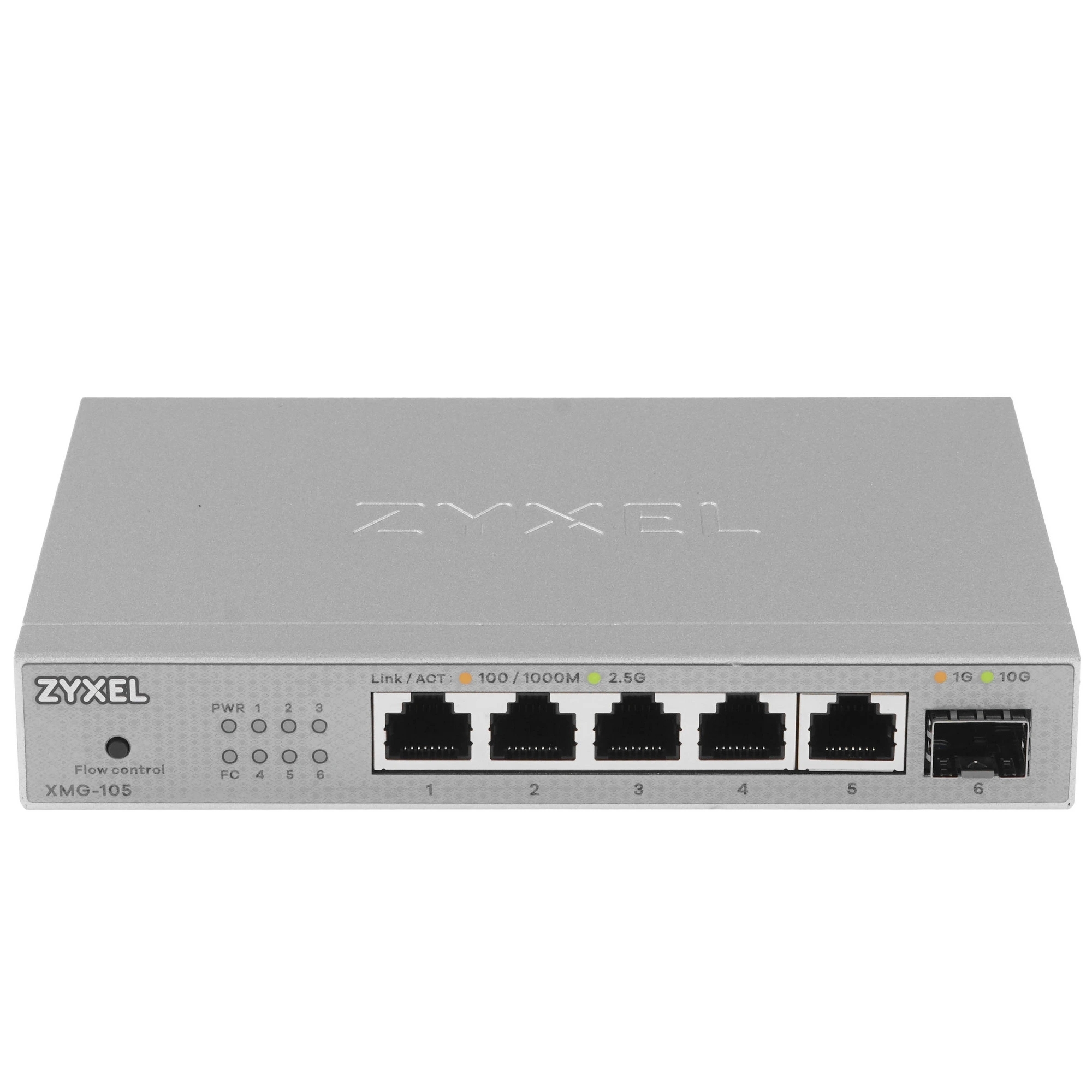 Коммутатор Zyxel XMG-105, 5х2.5 Гбит/сек, 1х10 Гбит/сек, неуправляемый