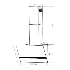 Вытяжка наклонная Elikor Rise BK 60 черный, 60 см, 750 куб. м/ч, 56 дБ