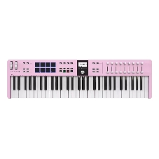Клавиатура MIDI 231535 Arturia KeyLab Essential 61 mk3 Rose Quartz 61 клавиша, LCD дисплей, 9 энкодеров, 8 пэдов, 9 фейдеров, 12 кнопок управления, колеса высоты тона и модуляции, 1/4