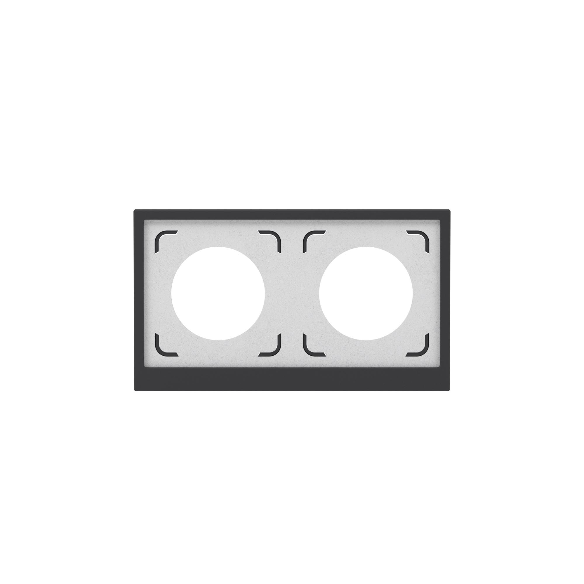 Рамка 2 поста IP44, черный уголь