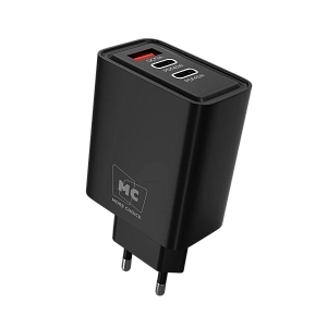 Сетевое зарядное устройство MORE CHOICE NC90 1USB+2Type-C 3.0A PD 45W, черный