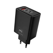 Сетевое зарядное устройство MORE CHOICE NC90 1USB+2Type-C 3.0A PD 45W, черный