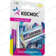 Элемент питания Космос алкалиновый AA/LR06 BP-6 (блист.6шт)