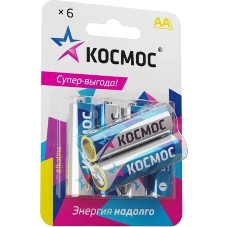 Элемент питания Космос алкалиновый AA/LR06 BP-6 (блист.6шт) Элемент питания Космос алкалиновый AA/LR06 BP-6 (блист.6шт)