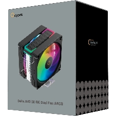Кулер для процессора Ocypus Delta A40 SE BK Dual Fan ARGB, 2x120mm ARGB FAN, Top ARGB Panel, 4 HEAT PIPES, 4-PIN PWM, 800-1800 RPM, 31DBA, HYDRO BEARING, LGA115X/1200/1700/18XX, AM4/AM5
