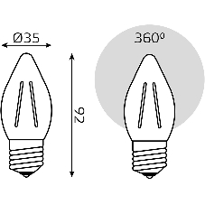 Лампа филам. Gauss Filament 11Вт цок.:E27 свеча св.свеч.белый теп. (упак.:10шт) (103802111)