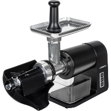 Мясорубка электрическая Hiberg MG 990 B черный, 2000 Вт, 2.0 кг/мин, реверс, защита от перегрузки, насадки - 6