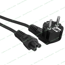Кабель питания ноутбуков ExeGate Power PC5-0,5P (Евровилка Schuko->C5, VDE-250V-3*0.5мм2, медь, черный, 6A, 0.5м)