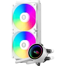 Система охлаждения PCCooler DA240 ARGB WH (270W, 240мм, белый, ARGB/ Fans: 2x120мм, 73.6CFM, -dBA, 1800RPM/ Pump height 55мм, -dBA, 3000RPM, Rad thickness 27мм/ S: 1851, 1700, 1200, 20XX, 115X, AM5, AM4)