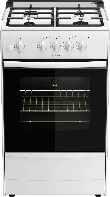 Плита газовая Darina 1B1 GM 441 008 W белый/черный, конфорок 4 шт, духовка 50 л, 50 см x 85 см x 51 см