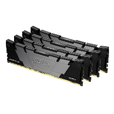 Оперативная память Kingston Fury Renegade, DDR4, 128GB (4x32GB), 3200MHz, CL16, DIMM, радиатор, черный