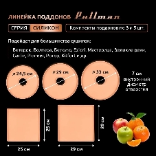 Поддон для пастилы Pullman PL-DR33-5 силикон круглый универс. 5шт в комплекте D33см, персиковый