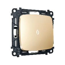 Комплект механизма 1-кл выключателя с самовозвратом с подсветкой 5600K OMEGA Шампань QUANT (OP6020, VM113, G14W) MO602055 Комплект механизма 1-кл выключателя с самовозвратом с подсветкой 5600K OMEGA Шампань QUANT (OP6020, VM113, G14W) MO602055