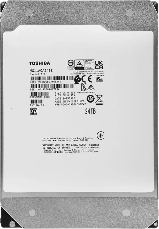 Жесткий диск HDD Toshiba MG11 24Tb 7200rpm SATA 1024Mb 3.5