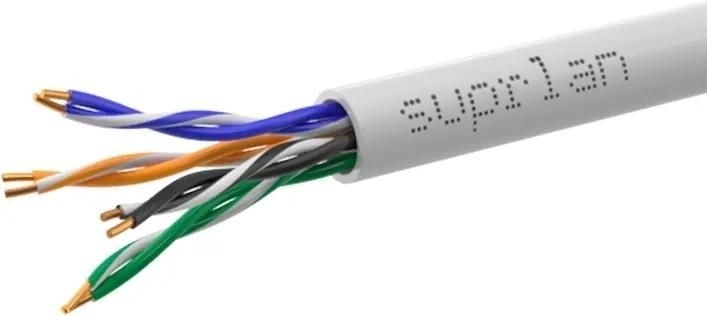 Кабель сетевой информационный Suprlan 01-0333-1, cat.5e U/UTP, 4 пары, 24AWG, PVC, внутренний, 50м, серый