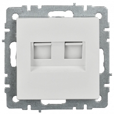 Розетка компьютерная двойная IEK BRITE РК10-2-БрБ RJ45 кат.5E белый