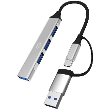 USB-концентратор Digma DHUB-4USB-AC-2.0, USB-C + USB-A, USB 2.0 4 портов, USB