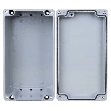 Корпус ACD XG387 Metal case IP65, 200x120x80мм, металлический, 3 отверстия (28 + 28 + 23мм) с резиновыми заглушками, серебристый, совместим с Raspberry Pi 3B, 3B+, 4, Orange Pi