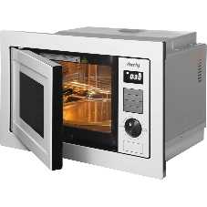 Встраиваемая микроволновая печь Domfy DM2540BW WG белый, 25 л, 900 Вт, переключатели - кнопки/поворотный мехинизм