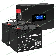 Комплект Источник бесперебойного питания EX295994RUS + батарея 33Aч EX282974RUS 2шт (инвертор, синус, для котла, PF=1, настенный) ExeGate IdealSine SR-1500.LCD.2SH 1500VA/1500W, чистая синусоида, цветной LCD-дисплей, 2*Schuko, крепление настенное, черный + батарея ExeGate DT 1233 (12В, 33А·ч) 2шт