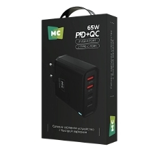 Сетевое зарядное устройство MORE CHOICE NC95 2USB+2Type-C 3.0A PD 65W, черный