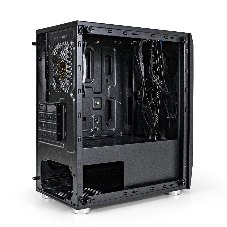 Компьютерный корпус Minitower ExeGate Mistery R2-NPX450 (mATX, БП 450NPX с вент. 12 см, 2*USB+1*USB 3.0, аудио, черный, 1 вент. 12см с RGb подсветкой и полоса на передней панели, боковая панель - закаленное стекло)