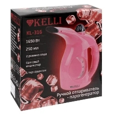 Отпариватель Kelli КL-316 розовый, 1650 Вт, 20 г/мин, 250 мл