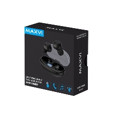 Беспроводные наушники Maxvi MHF-109BT черные TWS\капли\LCD\Sensor\200 мАч\5.2\кабель Type-C