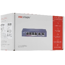Коммутатор Hikvision DS-3E0106P-E/M(B), 4×100 Мбит/с PoE + 2×100 Мбит/с, неуправляемый