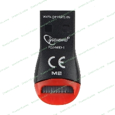 Кард-ридер Gembird FD2-MSD-1/черный-красный/Micro SD/SDHC/USB 2.0/пластик