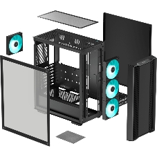 Компьютерный корпус MidiTower Deepcool CC560 A-RGB черный (ATX, без БП, ARGB, USB3.2 Type-A+USB 2.0 Type-A) (R-CC560-BKTAA4-G-2)