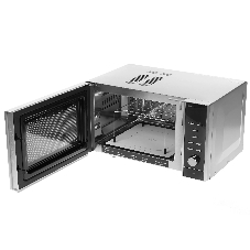 Микроволновая печь CASO MG 25 Ceramic Menu серебристый/черный, 25 л, 900 Вт, переключатели - кнопки, поворотный механизм